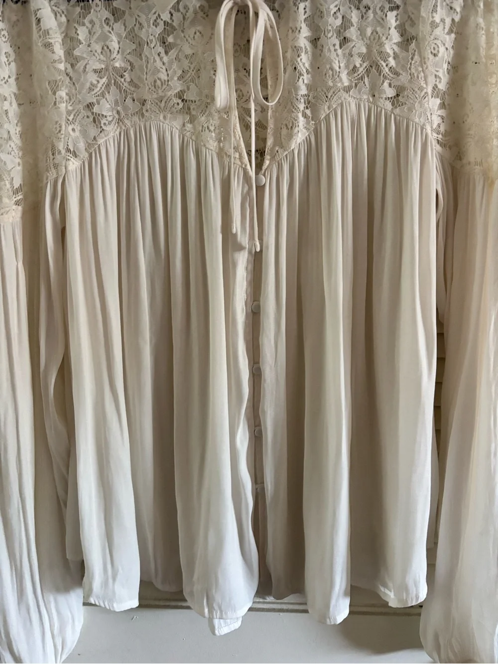 Free People Lace Tie Front Blouse size M